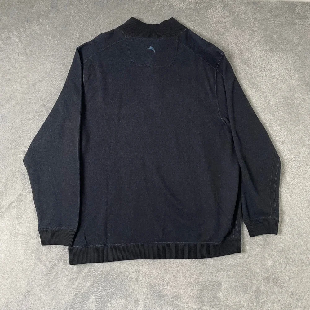 Tommy Bahama Flipside Half Zip Pullover Mens 3XL Black Reversible Sweater NWT